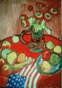 ``Still Life, Red'' by German Expressionist painter Gabriele Munter
